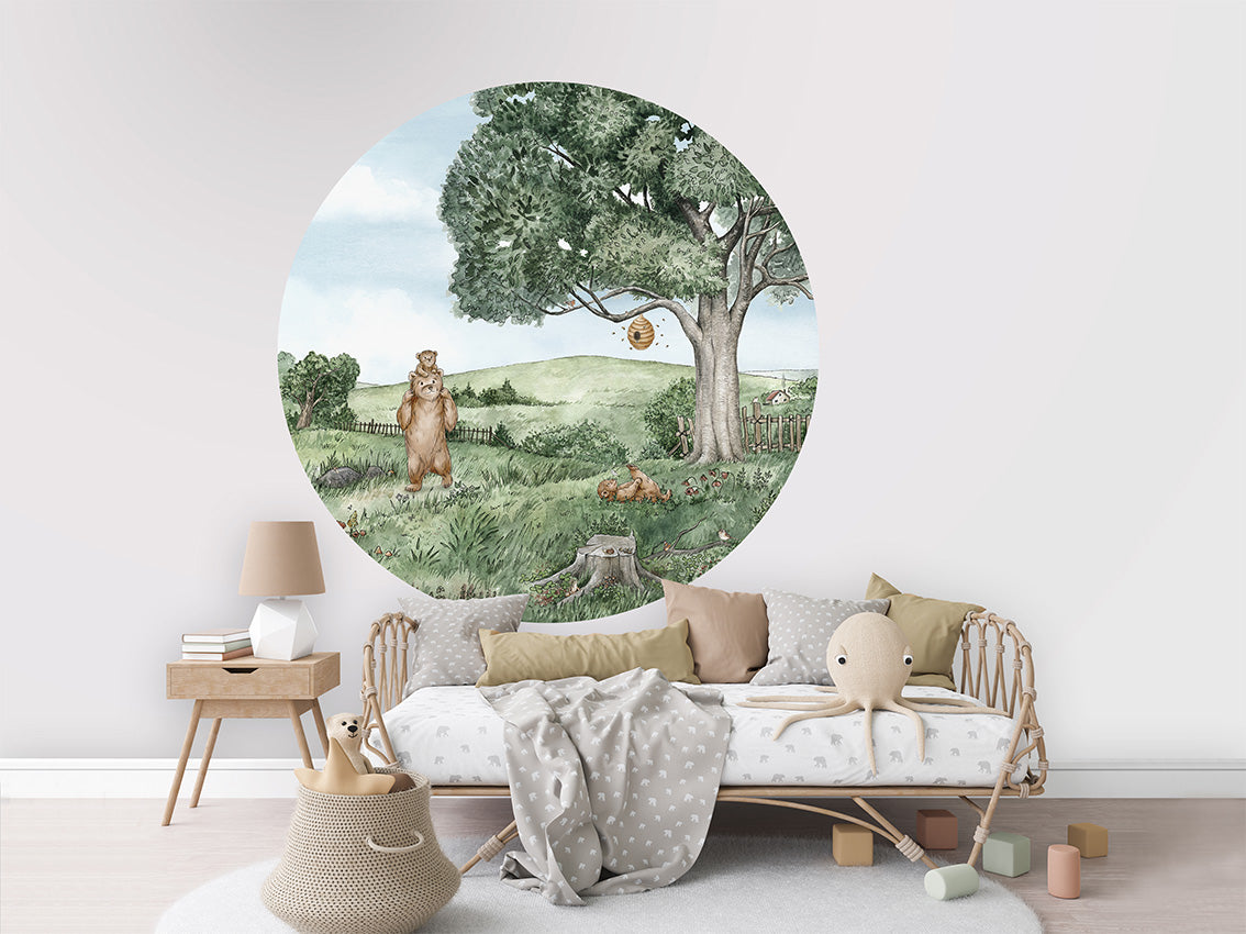 Bears And Bees wall circle sticker by Artehub