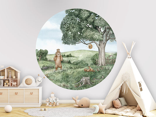 Bears And Bees wall circle sticker by Artehub