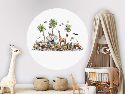 Beautiful Biodiversity wall circle sticker by Artehub
