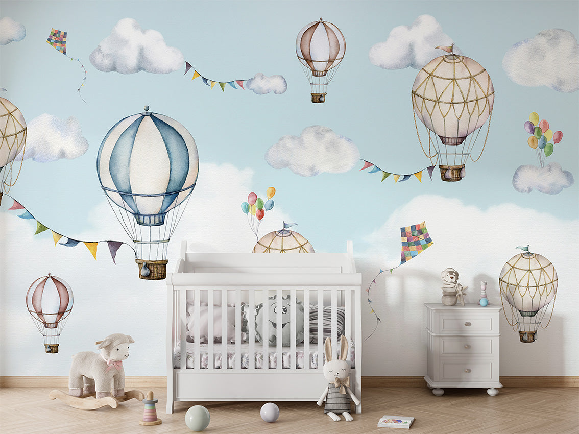 Balloon_Bonanza kids room wallpaper interior — premium wallpaper by Artehub Egypt