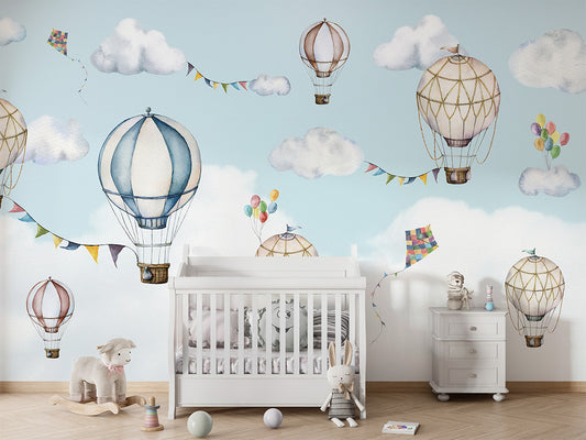 Balloon_Bonanza kids room wallpaper interior — premium wallpaper by Artehub Egypt