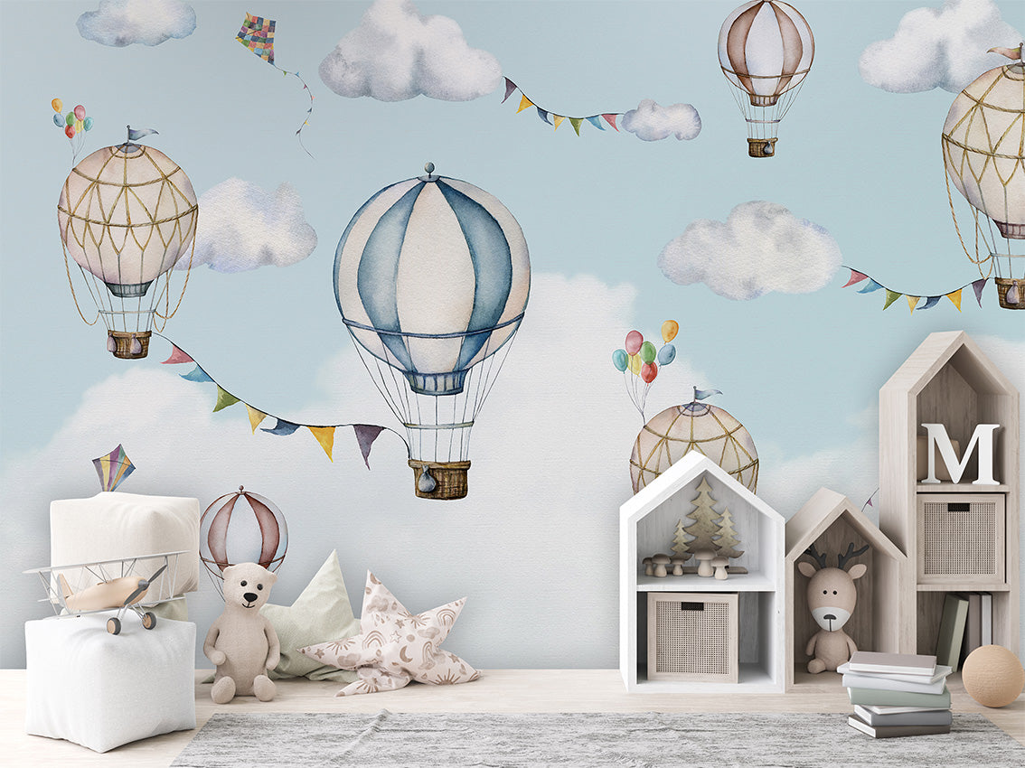 Balloon_Bonanza kids room wallpaper interior — premium wallpaper by Artehub Egypt