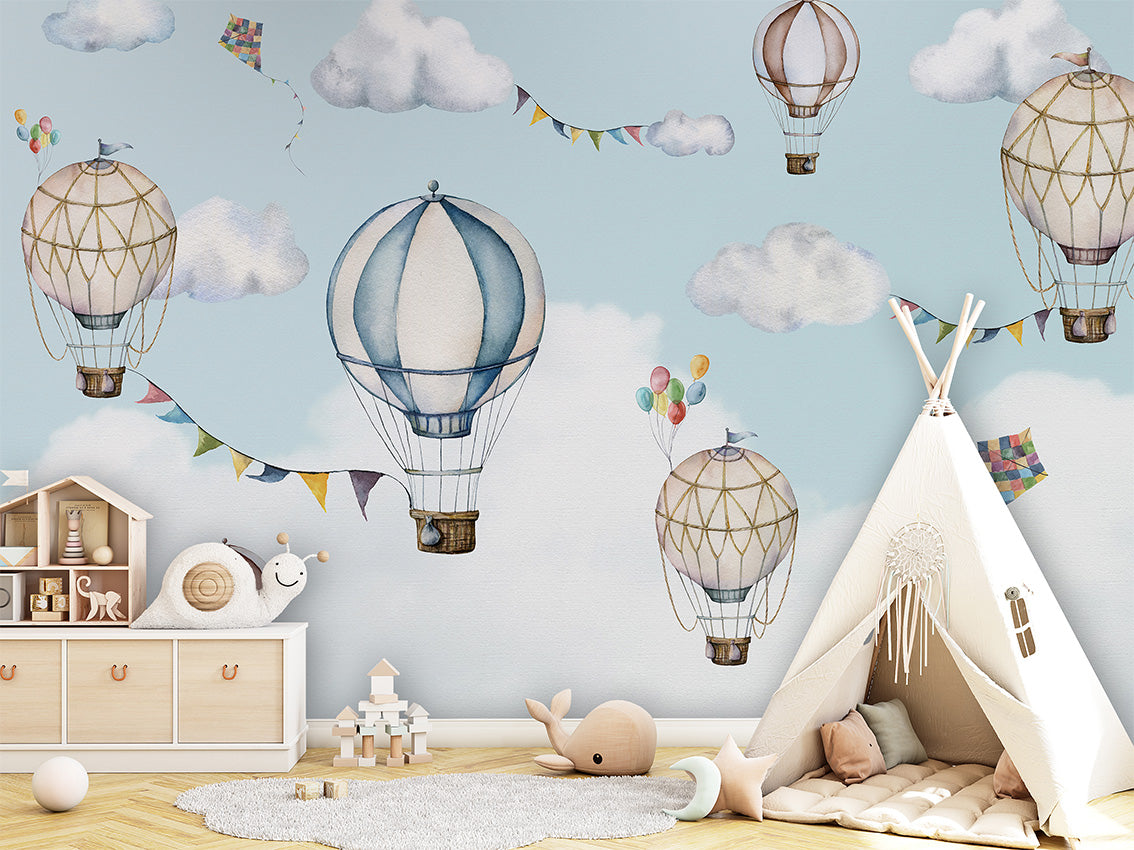 Balloon_Bonanza kids room wallpaper interior — premium wallpaper by Artehub Egypt
