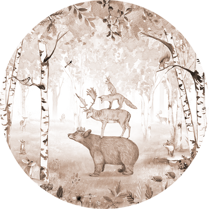 Bear King Brown wall circle sticker by Artehub