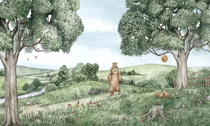 Bears and Bees European mural wallpaper design for kids room — Artehub Egypt