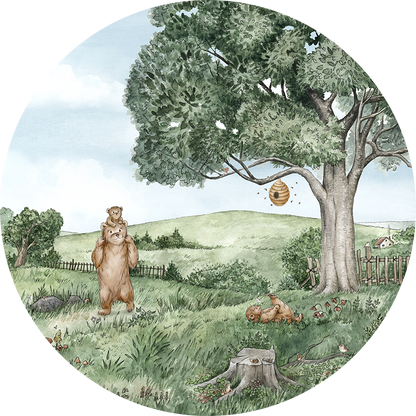 Bears And Bees wall circle sticker by Artehub