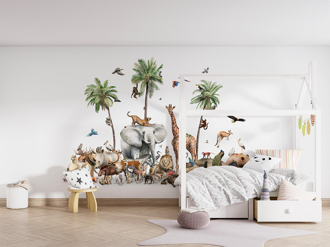 Beautiful Biodiversity luxury wallpaper in kids room interior — Artehub Egypt