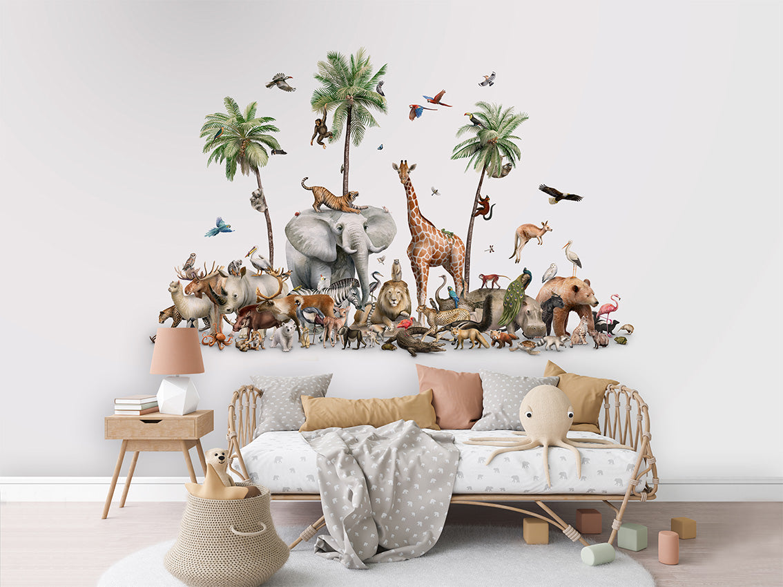 Beautiful Biodiversity luxury wallpaper in kids room interior — Artehub Egypt
