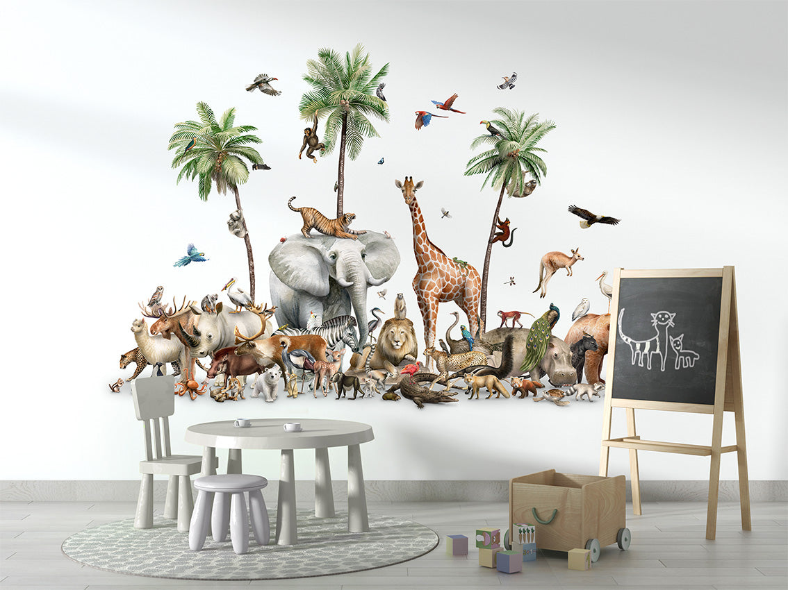 Beautiful Biodiversity luxury wallpaper in kids room interior — Artehub Egypt