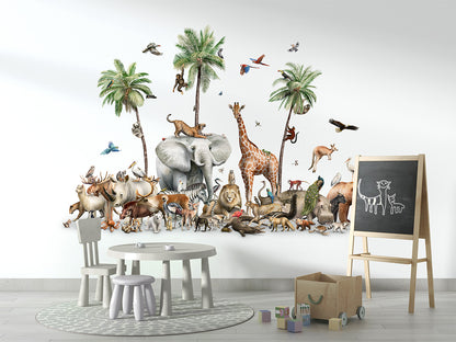 Beautiful Biodiversity luxury wallpaper in kids room interior — Artehub Egypt