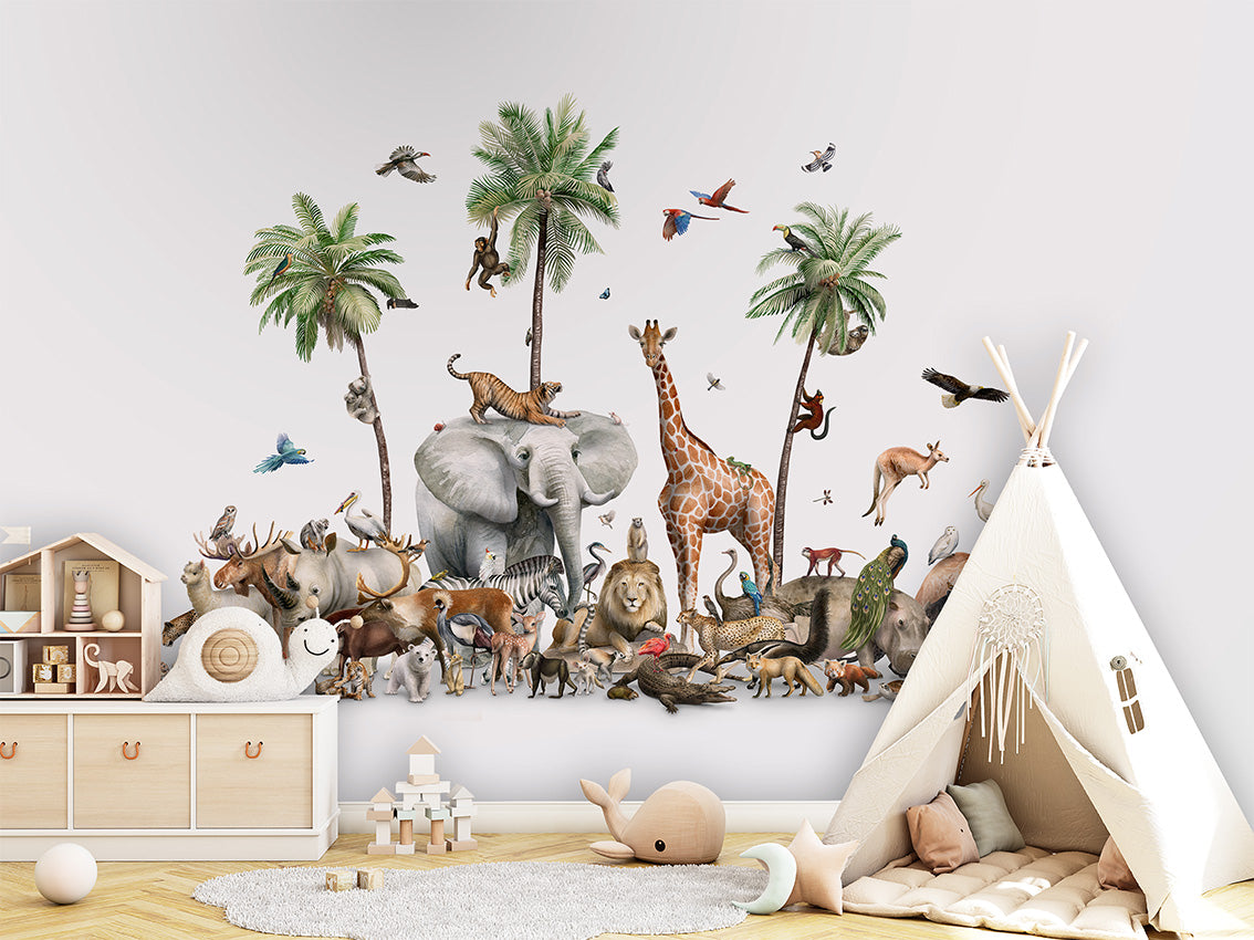 Beautiful Biodiversity luxury wallpaper in kids room interior — Artehub Egypt