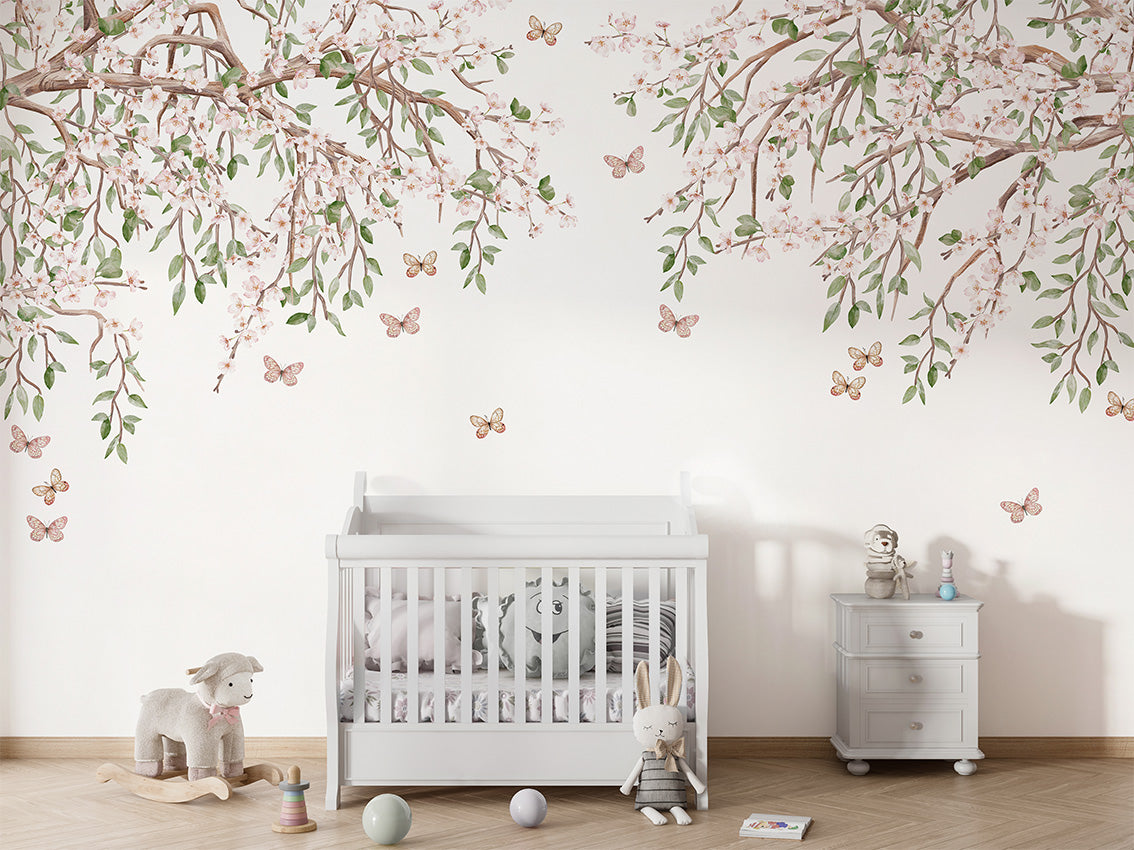 Blooming Blossom luxury wallpaper in kids room interior — Artehub Egypt