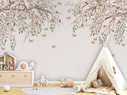 Blooming Blossom luxury wallpaper in kids room interior — Artehub Egypt