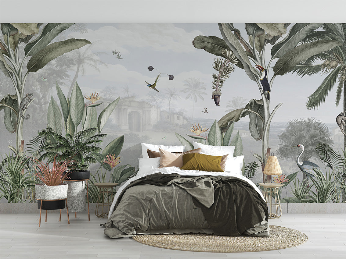 Botanical Beauty luxury wallpaper interior room:bedroom — Artehub Egypt