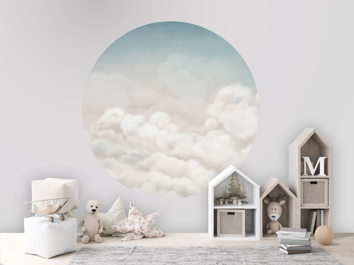 Calming Clouds - Blue - Circle