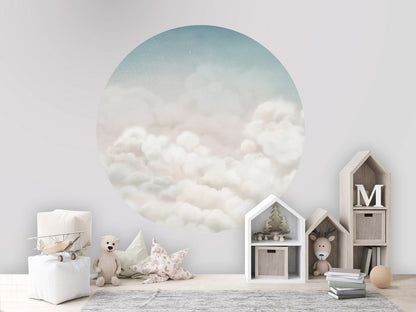 Calming Clouds - Blue - Circle