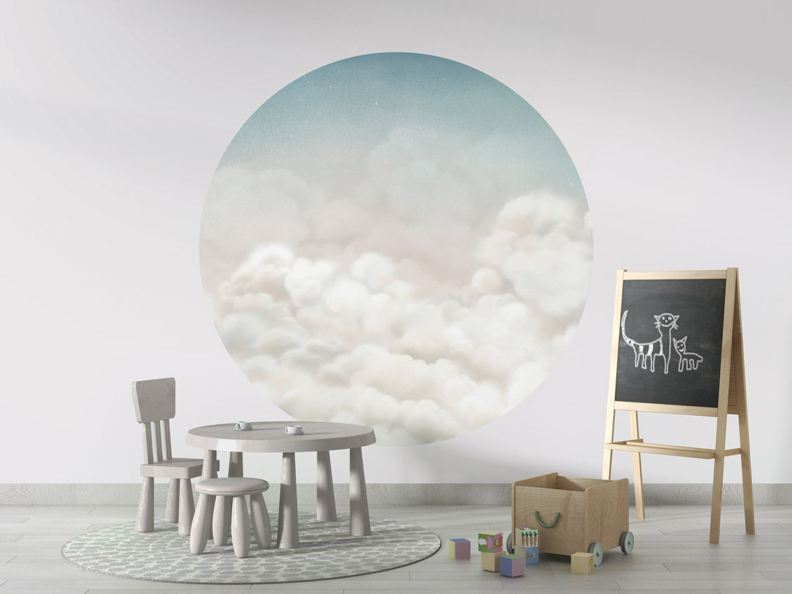 Calming Clouds - Blue - Circle