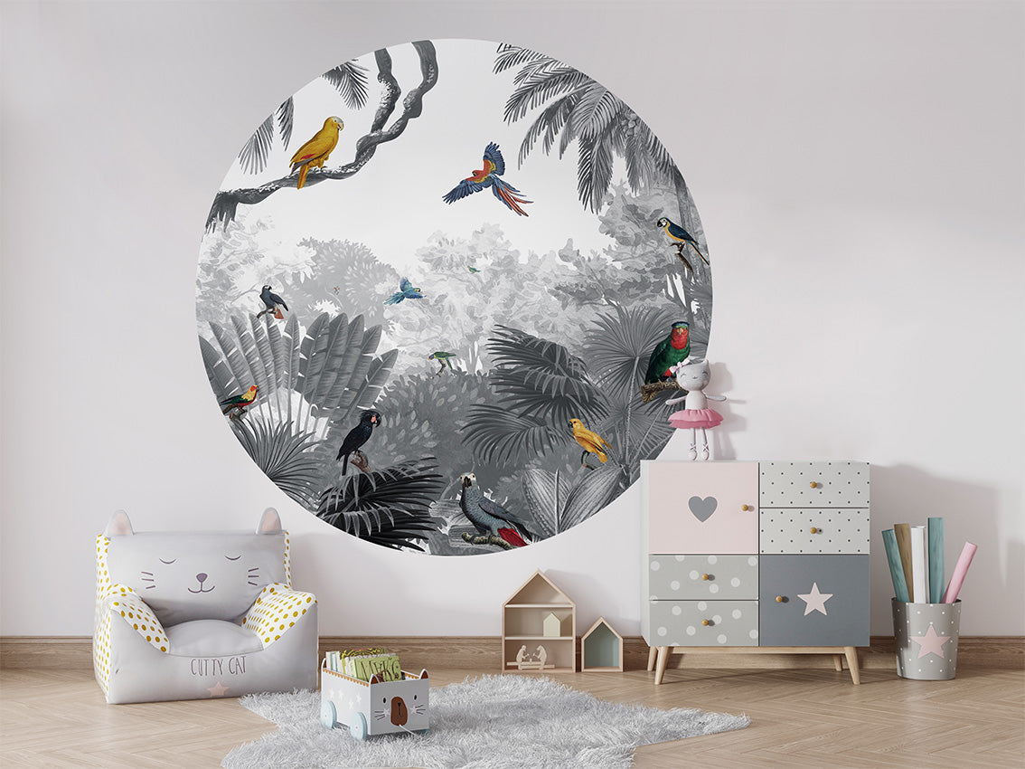 Canopy Jungle B&W wall circle sticker by Artehub