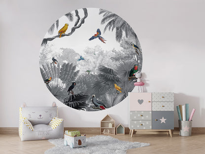 Canopy Jungle B&W wall circle sticker by Artehub