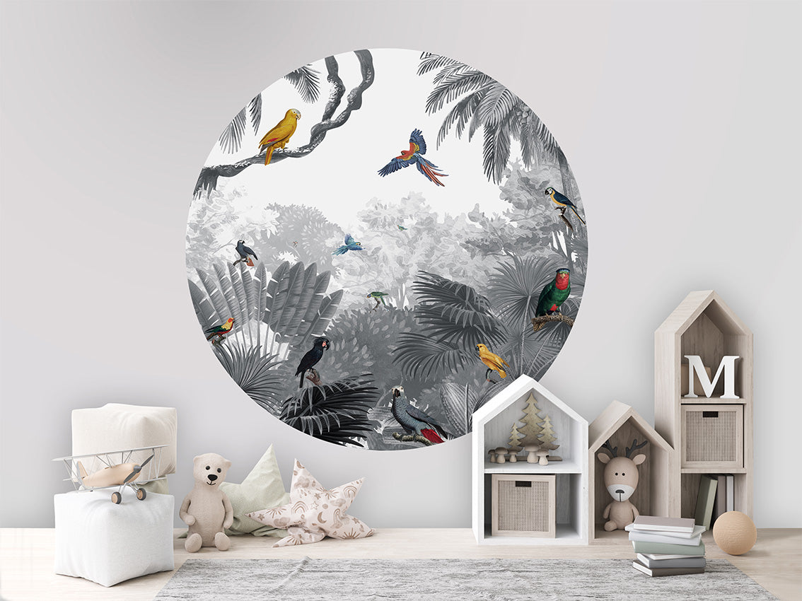 Canopy Jungle B&W wall circle sticker by Artehub