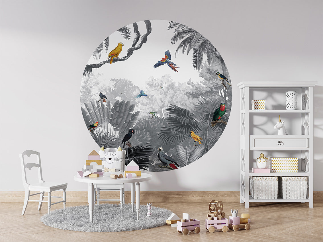 Canopy Jungle B&W wall circle sticker by Artehub