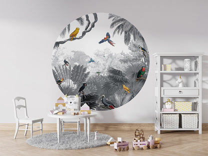 Canopy Jungle B&W wall circle sticker by Artehub