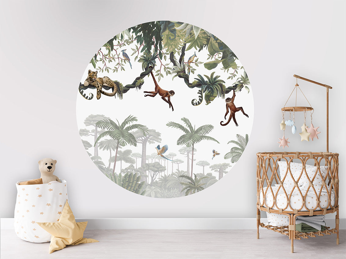 Cheeky Monkeys wall circle sticker by Artehub
