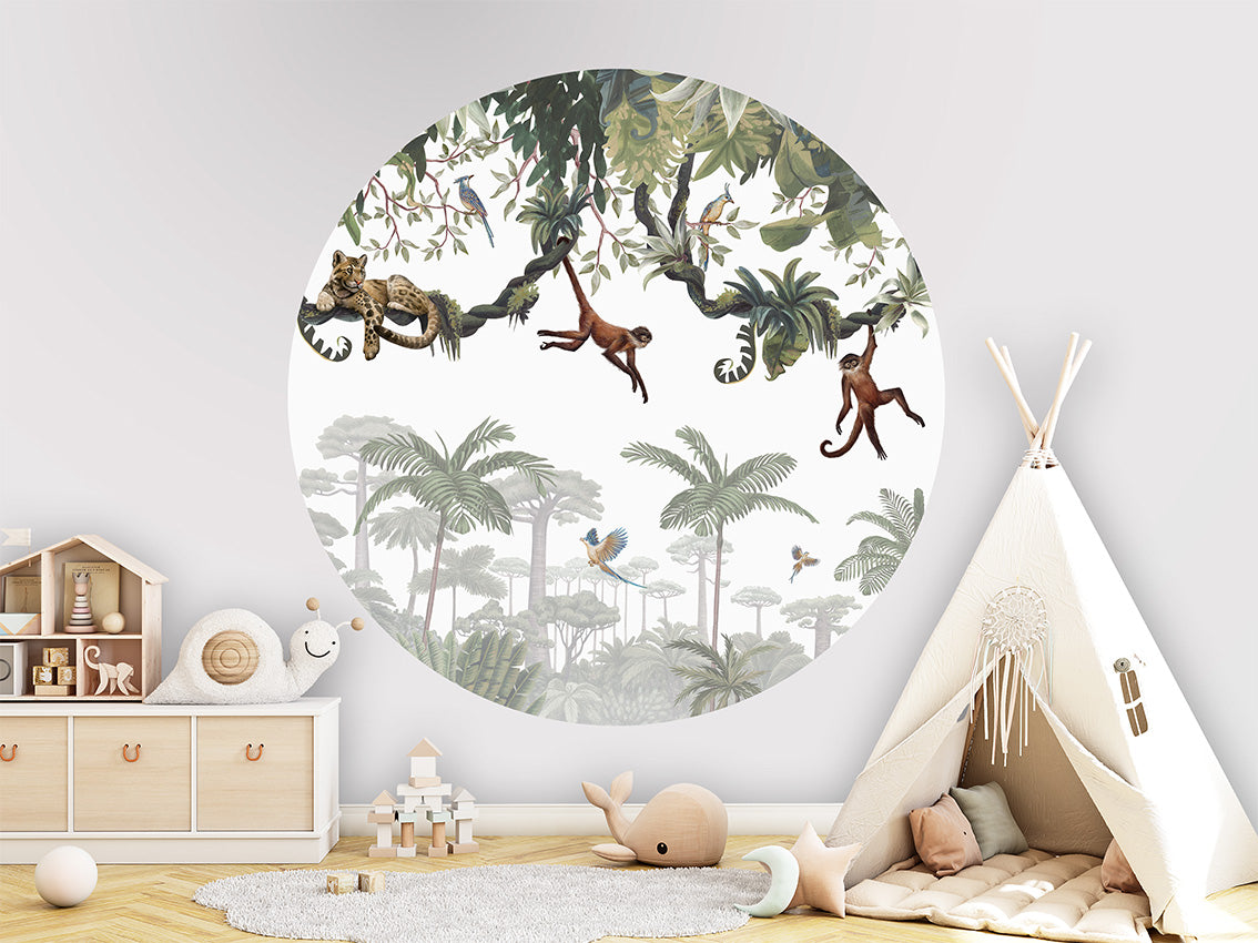 Cheeky Monkeys wall circle sticker by Artehub