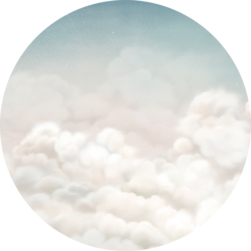 Calming Clouds - Blue - Circle