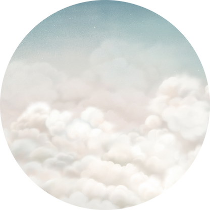 Calming Clouds - Blue - Circle