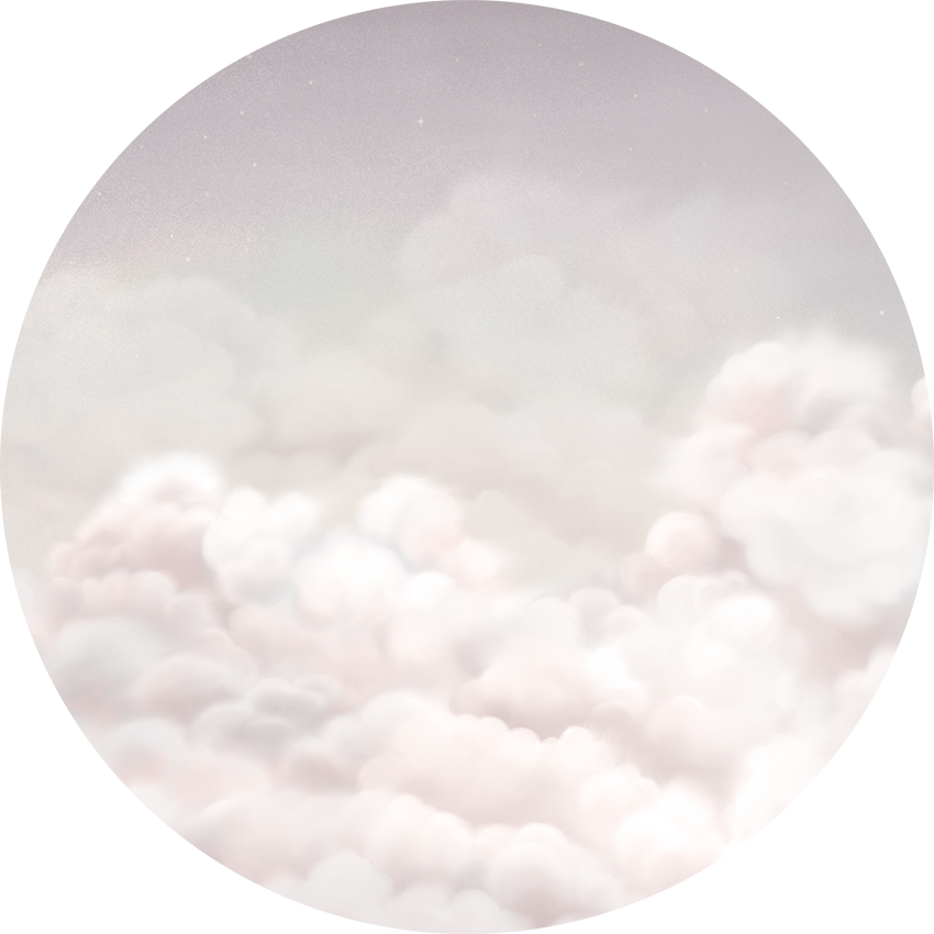 Calming Clouds - Pink - Circle