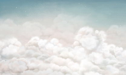 Calming Clouds - blue mural wallpaper design — premium wallpaper by Artehub Egypt