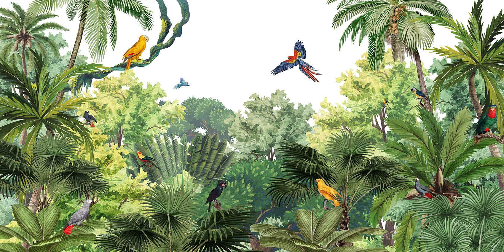 Canopy Jungle European mural wallpaper design for kids room — Artehub Egypt