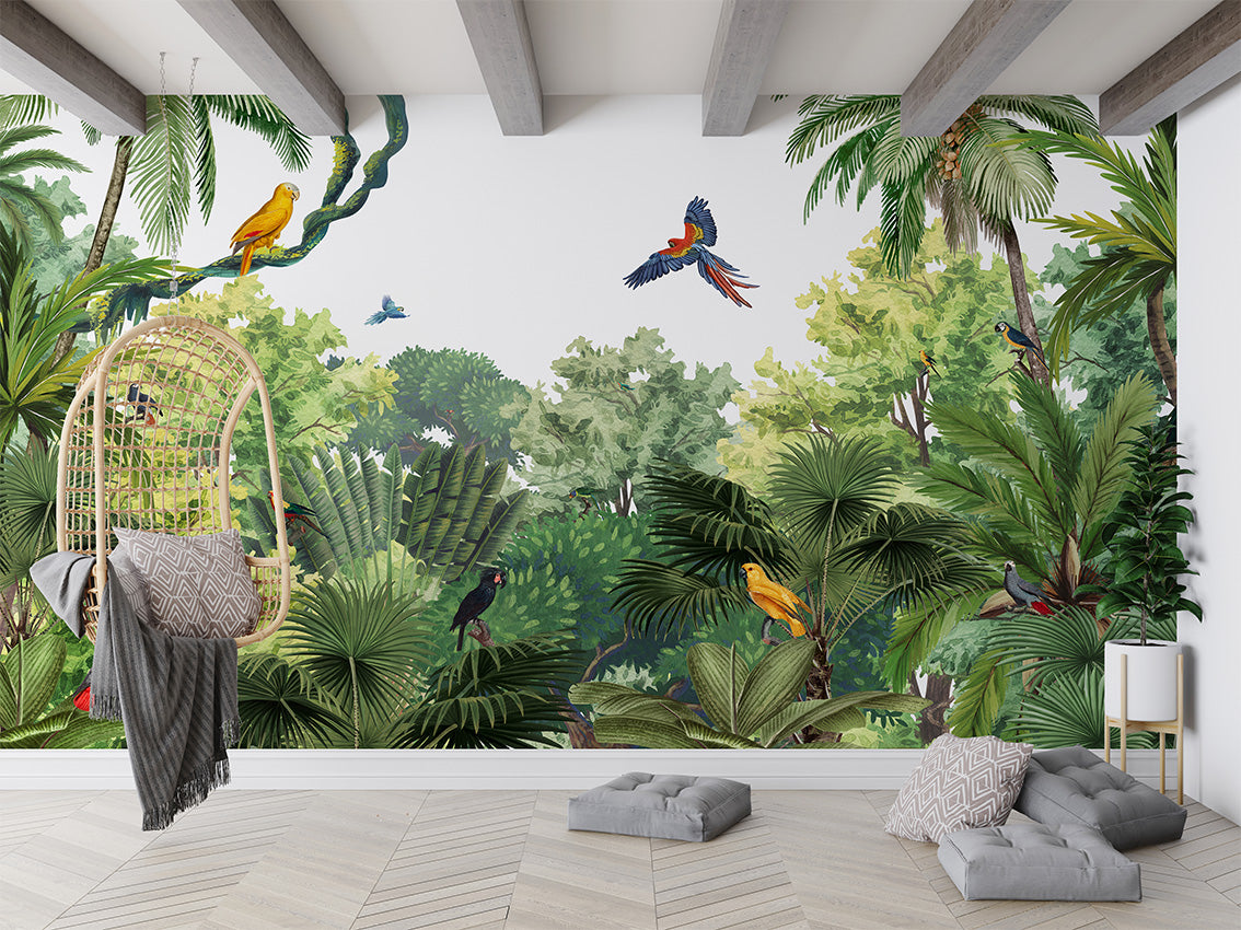 Canopy Jungle luxury wallpaper in kids room interior — Artehub Egypt