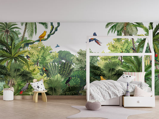 Canopy Jungle luxury wallpaper in kids room interior — Artehub Egypt