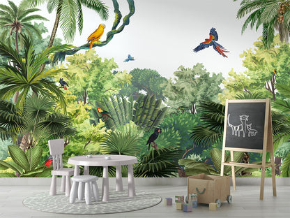 Canopy Jungle luxury wallpaper in kids room interior — Artehub Egypt