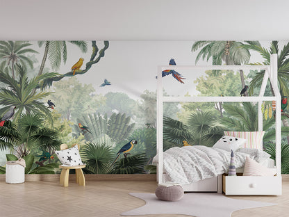 Canopy Jungle - Natural luxury wallpaper in kids room interior — Artehub Egypt