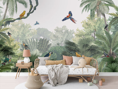 Canopy Jungle - Natural luxury wallpaper in kids room interior — Artehub Egypt