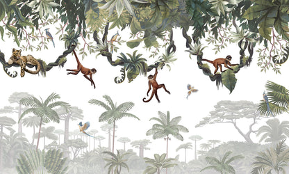 Cheeky Monkeys European mural wallpaper design for kids room — Artehub Egypt