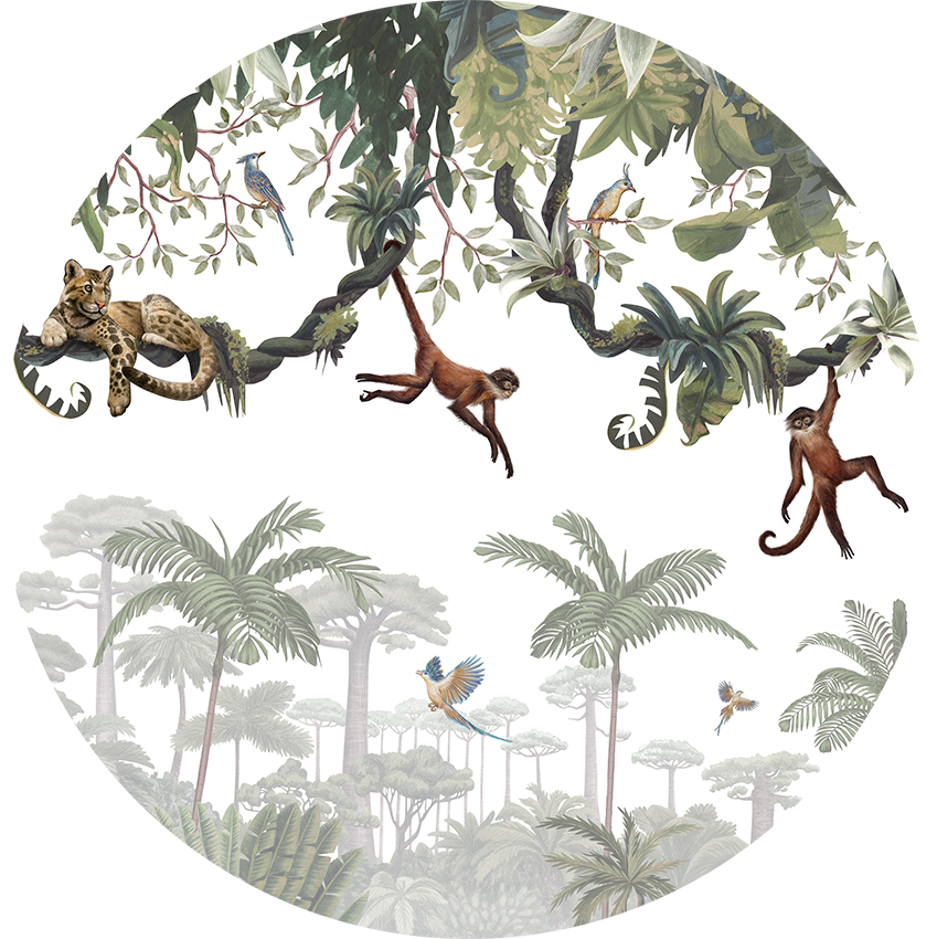Cheeky Monkeys wall circle sticker by Artehub