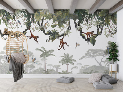 Cheeky Monkeys luxury wallpaper in kids room interior — Artehub Egypt