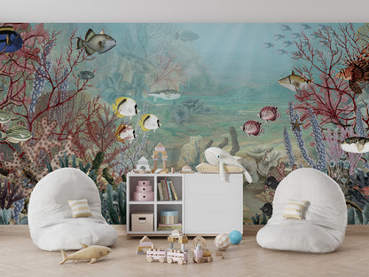 Coral Creatures luxury wallpaper interior room:kidsroom — Artehub Egypt