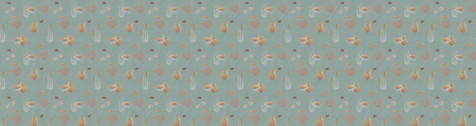 Coral Garden Blue European motif wallpaper design for kids room — Artehub Egypt