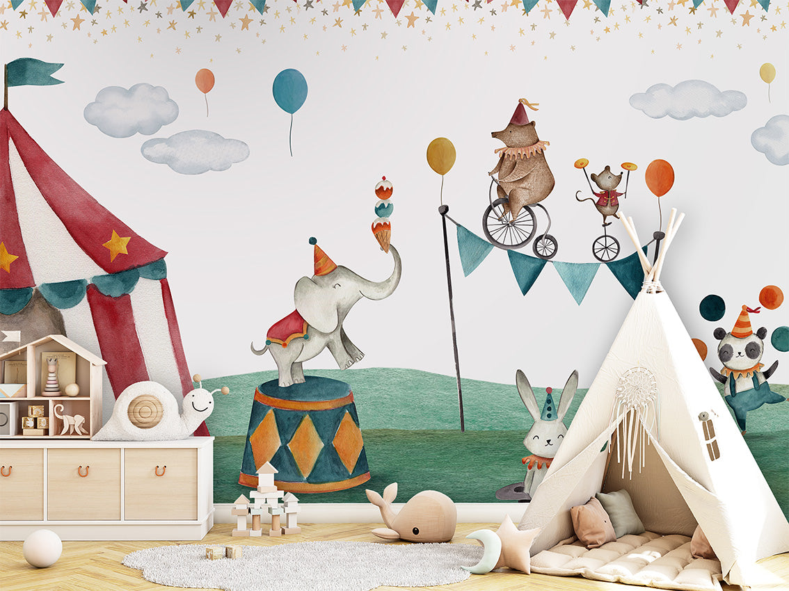 Crazy_Circus kids room wallpaper interior — premium wallpaper by Artehub Egypt