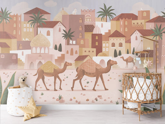 Desert Dreams kids room wallpaper interior — premium wallpaper by Artehub Egypt