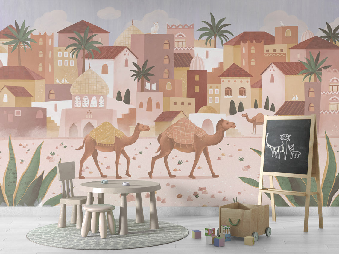 Desert Dreams kids room wallpaper interior — premium wallpaper by Artehub Egypt