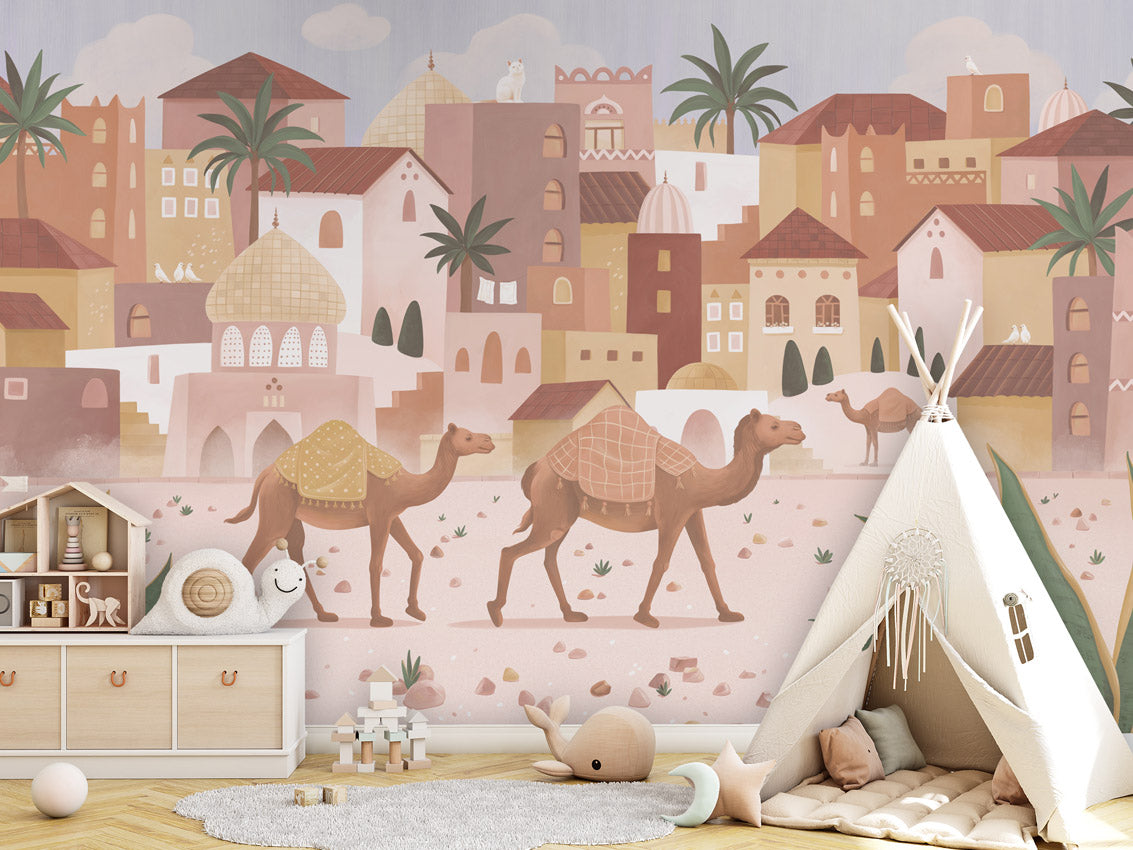 Desert Dreams kids room wallpaper interior — premium wallpaper by Artehub Egypt