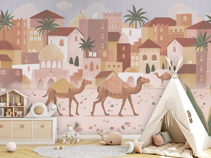 Desert Dreams kids room wallpaper interior — premium wallpaper by Artehub Egypt
