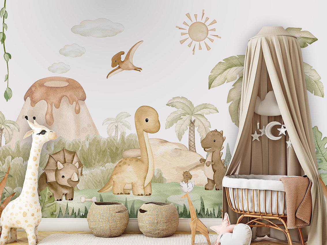 Dino_Baby kids room wallpaper interior — premium wallpaper by Artehub Egypt