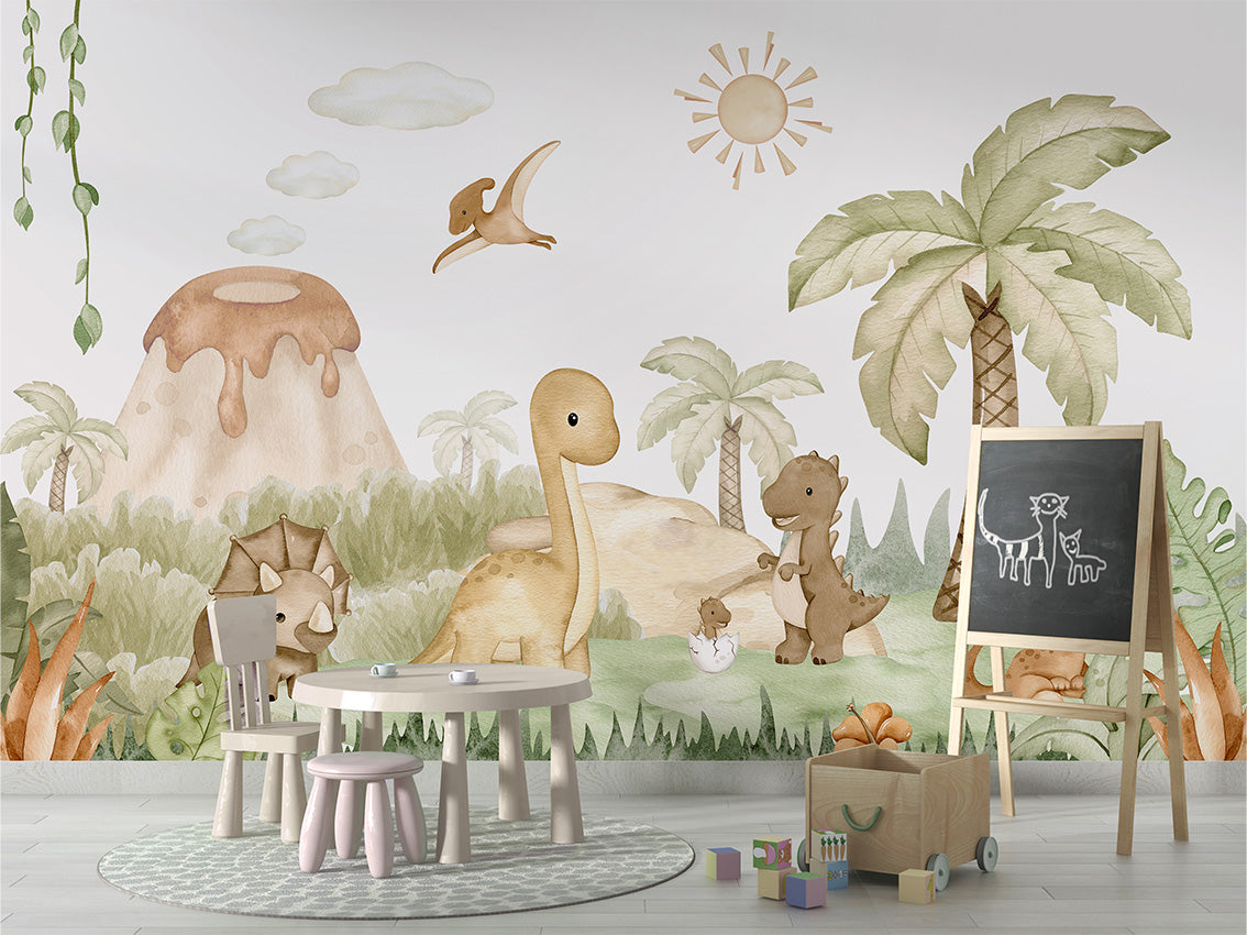 Dino_Baby kids room wallpaper interior — premium wallpaper by Artehub Egypt